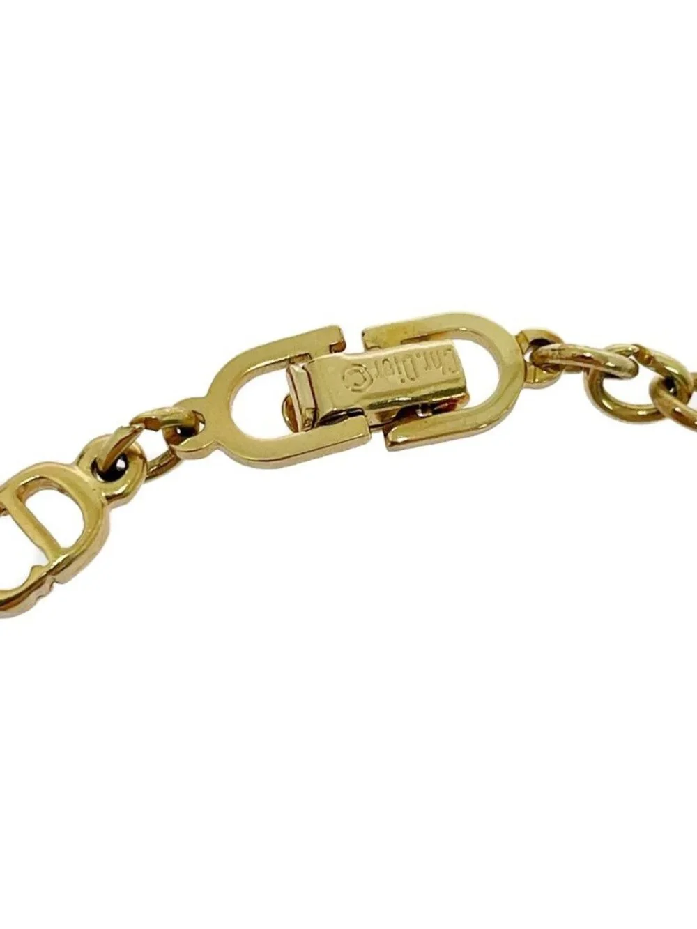 Dior CD Logo Blurscuffs Cut Gold Bracelet